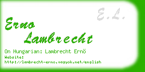 erno lambrecht business card